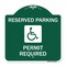 Signmission Reserved Parking Permit Required W/ Graphic, Green & White Aluminum Sign, 18" x 18", GW-1818-23059 A-DES-GW-1818-23059 - alternate 1